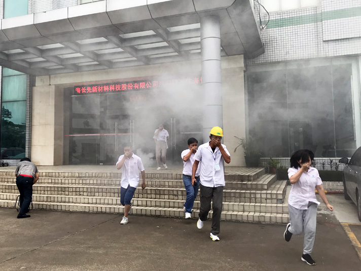 2019年7月19日—珠海长先新材园区举行《综合应急演练》活动